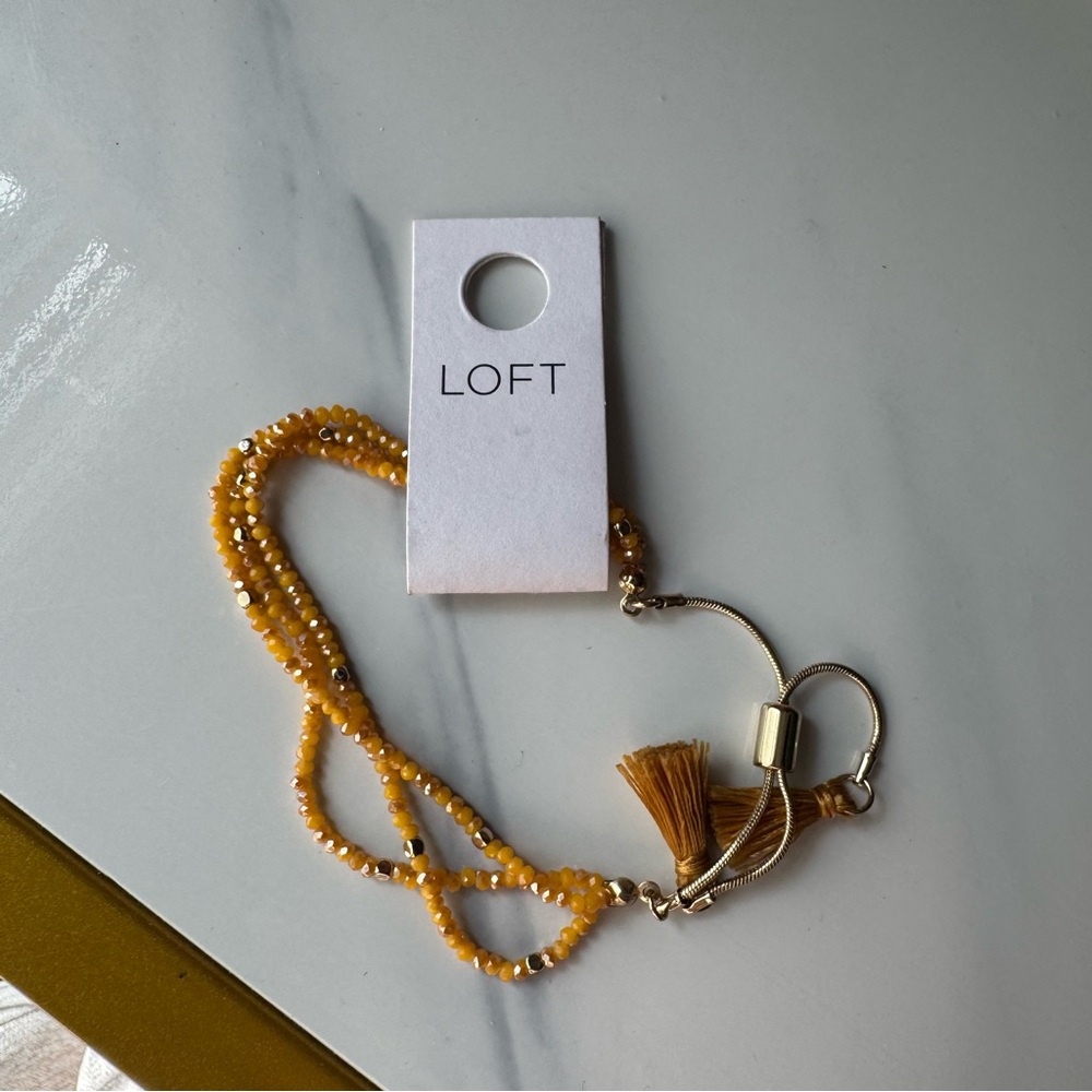 LOFT Mustard Beaded Key Holder